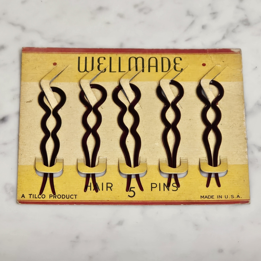 Old, Vintage TILCO Hair Pins Set Of 5 In Original Packaging